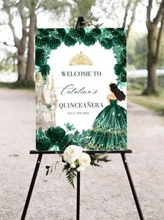 a welcome sign for an outdoor wedding