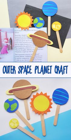 the outer space craft is made with popsicle sticks