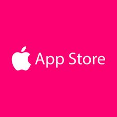 an apple store logo on a pink background