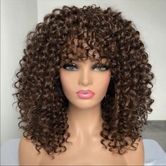 Shipped Via Njusps Packaging: I Use Super Cute Poly Mailers, Include Thank You Notes And Free Gifts Hair Specifications: 1.Hair Color: Brown 2.Hair Material: Heat Resist Synthetic Fiber, Soft And Full 3. Wig Type: Short Afro Curly Wig 4. Weight : 280g Wig, Full And Bouny Hair, Make Your Day So Easy 5. Medium Cap Size(22 Inch - 22.5 Inch), 2 Adjustment Straps Around The Cap Can Be Intertwined To A Fixed Position,Suitable For Different Head Sizes. Afro Wigs Hair Extensions Beauty Wig Women’s Women Pollo Loco Chicken Recipe, Pollo Loco Chicken, Locks Braids, Afro Curly Wig, Curly Wigs With Bangs, Bangs For Black Women, Curly Hair Accessories, Curly Crochet Hair, Black Wigs