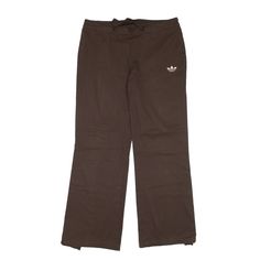 ADIDAS Trousers Brown Loose Straight Womens W32 L29 Adidas Cotton Bottoms For Streetwear, Adidas Logo Cotton Bottoms For Streetwear, Casual Adidas Cotton Bottoms, Casual Adidas Cotton Bottoms With Logo, Casual Cotton Bottoms With Adidas Logo, Sporty Brown Sports Pants, Sporty Brown Pants For Gym, Casual Adidas Logo Gym Pants, Adidas Trousers