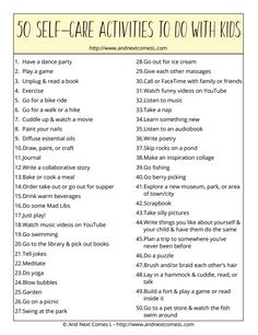 the 50 self - care activities to do with kids