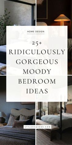 #girlsroom #bedroomideas #dormdecor #bohobedroom #bohochic #homedecortips Bedroom Ideas Traditional Master, Tone On Tone Bedroom Ideas, Master Room Bed Design Ideas, Wood Tone Bedroom Ideas, Moody Guest Room Ideas, Bold Neutral Bedroom, Dark Cozy Master Bedrooms Decor, Brightening A Dark Room, Moody Primary Bedroom Ideas