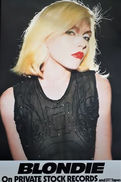 blondie on private stock records poster from the late 1970s's, featuring marilyn monroe