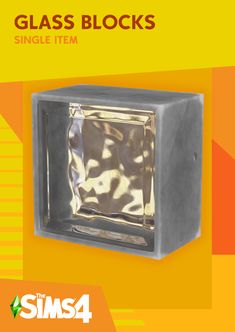 an advertisement for a glass block