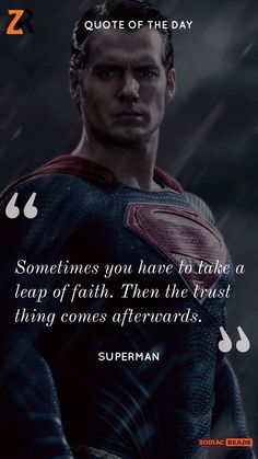 the superman movie poster with quote