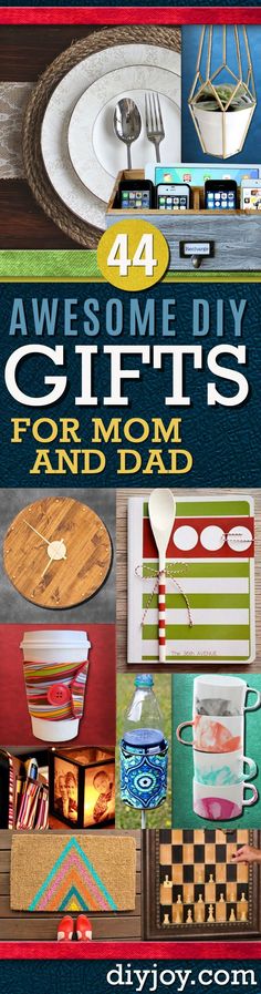 the front cover of this book shows different items for mom and dad to make their own gifts