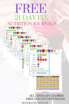 an image of a woman's back with the text free 2 day fix nutrition journal