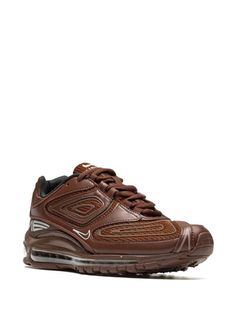 Nike x Supreme Air Max 98 TL "Brown" Sneakers - Farfetch Brown Sports Sneakers With Air Cushioning, Brown Lace-up Sneakers With Air Cushioning, Brown Low-top Sneakers With Air Cushioning, Brown Sneakers With Air Cushioning For Streetwear, Brown Sporty Sneakers With Air Cushioning, Brown Air Max Cushioned Sneakers For Sports, Brown Air-cushioned Sneakers With Round Toe, Nike Brown Sneakers With Abzorb Midsole, Brown Custom Sneakers With Air Max Cushioning For Sports