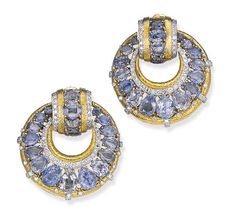 Sapphire and Diamond Earclips, David Webb Girl Best Friend, Jewellery Board, Sapphire And Diamond Earrings, Rene Lalique, David Webb, Is A Girl, Large Image, Blue Jewelry, Top Drawer