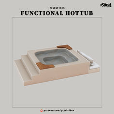 an advertisement for a hot tub with the words functional hot tub written in white on it