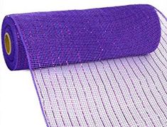 purple mesh fabric with white stripes on the bottom, and an orange dot at the top