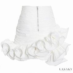 Lasaky - Exquisite High Waist Asymmetric 3D Ruffle Ruched Bodycon Mini Skirt Bodycon Mini Skirt, Beautiful Photoshoot Ideas, Printed Casual Dresses, Shirt Tucked In, Abstract Floral Print, Rock On, Floral Print Maxi Dress, Floral Print Maxi, Halter Maxi Dresses