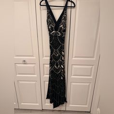 Nwt Asos Beaded Gown. Beautiful Beading With High Slits All Around The Dress. Runs Small. Party Gown With Beaded Straps And Floor-length, Floor-length Beaded Gown For Party, Silver Embellished Maxi Dress For Night Out, Beaded Floor-length Dress For Night Out, Beaded Floor-length Maxi Dress For Party, Glamorous Beaded Evening Gown, Glamorous Evening Gown With Beads, Glamorous Evening Beaded Gown, Beaded Maxi Length Evening Dress