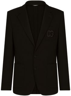 Dolce & Gabbana DG Essentials logo-embroidered blazer - Black