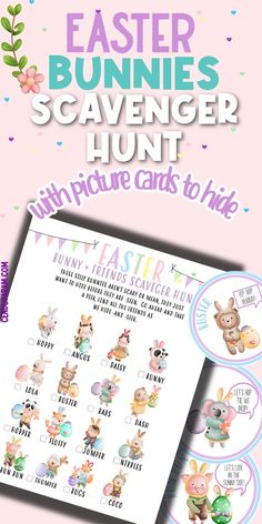 fun and easy Easter Egg Hunt idea for toddlers with picture cards to hide Easter Hunt Ideas, Preschool Easter Activities, Kindergarten Easter, Easter Activities For Toddlers, Preschool Easter