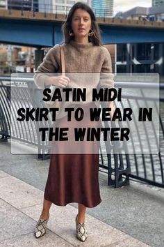 Winter Midi Skirt Outfit, Denim Midi Skirt Outfit, Midi Skirt Outfit, Satin Midi Skirt, Trendy Fall Outfits, Fashion Illustrator, Winter Trends, Midi Skirts, Fashion Mistakes