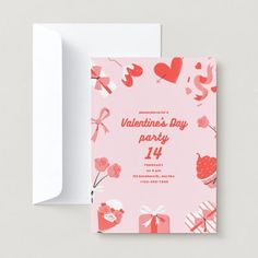 valentine's day party card with envelope