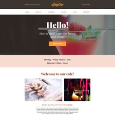 an image of a website design for a cocktail bar, with the word hello written on it