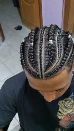 Corn Row Braids Styles Men, Guy Cornrows Braids, Braids For Men With Long Hair, Braided Hair For Men, Male Box Braids, Man Braids Hairstyles, High Top Braids Men, Braided Styles For Men, Braid For Men