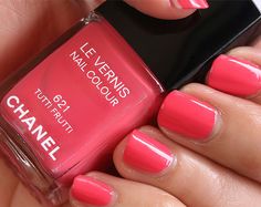 Chanel - Tutti Frutti Nail Colour Summer, Channel Rouge Noir Nail Polish, Chanel Organdi Nail Polish, Chanel Rouge Noir Nail Polish, Coral Makeup, Chanel Dark Nail Polish, Chanel Summer, Spring Nail Polish Colors