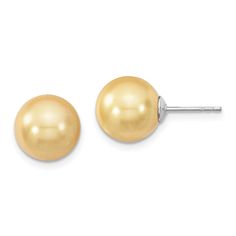 Majestik Round Yellow Pearl Stud Earrings Yellow Pearl, Nautical Jewelry, Packaging Gift, Pearl Types, White Earrings, Pearl Stud Earrings, Pearl Studs, Round Earrings, Selling Jewelry