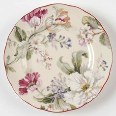 a plate with flowers painted on it