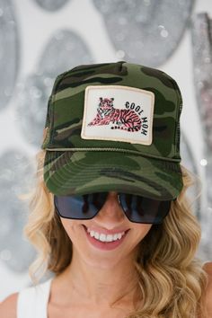 COOL MOM CAMO TRUCKER HAT LIMITED EDITION Judith March Military Camouflage Trucker Hat With Flat Brim, Military Style Camouflage Trucker Hat With Flat Brim, Military Camouflage Trucker Hat One Size, Camouflage Military Trucker Hat One Size, Military Style Camouflage Trucker Hat, Camo Trucker Hat, Accessories Unique, Best Mom, Camo