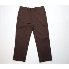 Vintage 70s Dickies Mens 44x32 Faded Wide Leg Work Mechanic Pants Brown USA Mens Pants Has color fade. USA made. Tagged 46 but waist hemmed, check measurements Mens size 44 (tagged 46 but waist hemmed, check measurements) Measurements are: 22 inches across the waist laid flat 32 inch inseam 45.5 inches from top to bottom 10.5 inch leg open Brown PR1682 US Shipping is FREE Canada is $15 and International is $24 Check out my other items in my store! PR1682 Retro Relaxed Fit Brown Bottoms, Retro Brown Bottoms With Relaxed Fit, 1970s Style Full Length Cotton Pants, Vintage Relaxed Fit Pants For Work, 1970s Wide Leg Pants With Pockets, Vintage Workwear Pants With Standard Cut Leg, Vintage Relaxed Fit Tapered Leg Work Pants, Vintage Pants For Workwear With Standard Cut Leg, Retro Cotton Pants With Standard Cut Leg