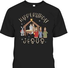 Nativity Happy Birthday Jesus Christmas Nativity Christian. Welcome to our Christmas collection! Here, you'll find a beautiful assortment of festive clothing that celebrates the true meaning of Christmas – the birth of Jesus Christ. Our collection features a range of tasteful and stylish designs, perfect for showcasing your faith throughout the holiday season. From cozy sweaters to elegant shirts and accessories, each piece in our collection is thoughtfully designed to help you share the joy and Happy Birthday Jesus Christmas, The Birth Of Jesus Christ, Jesus Christmas, Birth Of Jesus Christ, Happy Birthday Jesus, Meaning Of Christmas, True Meaning Of Christmas, What Is Christmas, Christmas Jesus