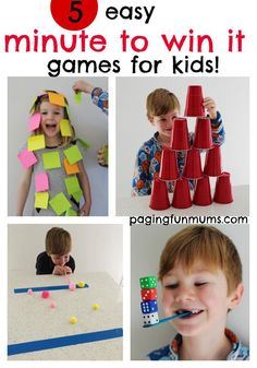 there are pictures of different activities for kids to do with the same thing they have