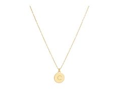 Kate Spade New York C Mini Pendant Necklace - Necklace : Gold : Put your initials on display with this Kate Spade New York necklace showcasing a gold-tone plated brass metal chain and letter C pendant. Adjustable lobster claw closure. Protective pouch included. Imported. Measurements: Chain Circumference: 17 in Adjuster Length: 3 in Pendant Height: 3 8 in Pendant Width: 3 8 in Weight: 0.1 oz Chic Gold Initial Pendant Necklace, Gold Necklace With Initial Pendant And Logo Charm, Chic Gold Charm Necklace With Initial Pendant, Everyday Gold Necklace With Logo Charm, Gold Initial Pendant Charm Necklace With Logo, Organized Closet, Gold C, Dainty Gold Necklace, Initial Pendant Necklace