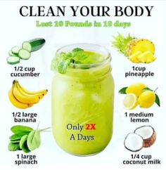 a jar filled with cucumber, lemon and other ingredients to clean your body