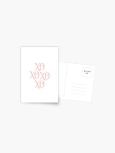 a postcard with the words xoxo on it