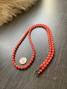 Handmade Natural Coral Pink Orange Necklace, Salmon jewelry, beaded Gemstone strand. One of a kind. This charming necklace is sure to bring happiness into your life! You'll get the same as on the photos necklace. The necklace is 29.5 inches long, plus extender 2 inches, therefore total length is 31.5 inches long. Each Coral bead is 5.5 mm. This clasp is silver plated. The necklace will arrive in a complimentary jewelry box, ready for gift giving. To see more jewelry created by VeraidaGifts, http Long Single Strand Crystal Necklace For Jewelry Making, Elegant Round Beads Hand-strung Crystal Necklace, Elegant Hand-strung Crystal Necklaces With Round Beads, Coral Faceted Beads Jewelry For Gifts, Coral Faceted Beads Jewelry As Gift, Coral Single Strand Necklace With Round Beads, Coral Necklace With Single Strand Round Beads, Hand-strung Double Strand Beads For Jewelry Making, Spiritual Single Strand Crystal Necklaces With Round Beads