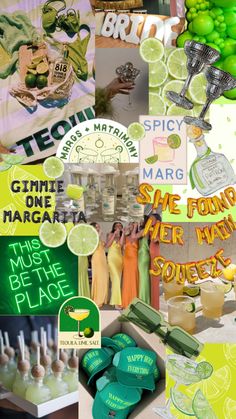 the collage is full of limes and other things