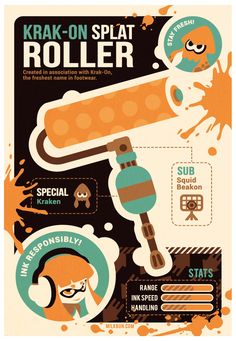 a poster with an image of a roller on it