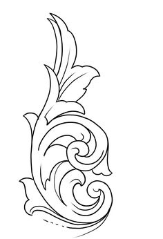 a black and white drawing of a bird with swirls on it's wings