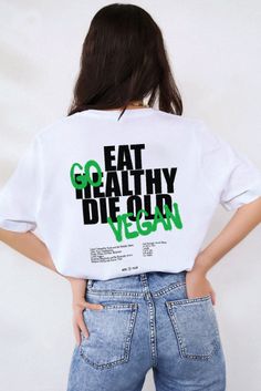 vgn.club clothing | Vegan urban streetwear spreading posi vibes ㋡ Badass Girl, Streetwear Graphic Tees, Vegan Athletes, Vegan Humor, Go Vegan, Tumblr Aesthetic, Vegan Clothing, Oversized Graphic Tee, Cool Graphic Tees