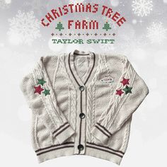 Taylor Swift Christmas Tree Farm Cardigan – Shoptown Boutique Taylor Swift Christmas Tree Farm, Taylor Swift Christmas Tree, Taylor Swift Christmas, Christmas Cardigan, Christmas Farm, Grey Christmas, Tree Farm