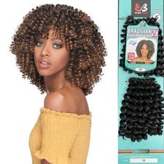 Bobbi Boss 2X Crochet Hair - Brazilian Flexi Rod Curl 6" Bobbi Boss Crochet Hair, Flexi Rod Curls, Church Hair, Hairstyle Braided, Wigs Hairstyles, Best Lace Front Wigs, Super Easy Hairstyles, Prom Hairstyle, Hair Crochet