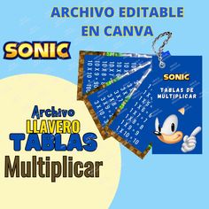 sonic the hedgehog keychain is shown in spanish