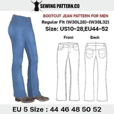 the pattern is shown for women's jeans