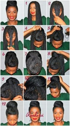 Natural Hair Updo Tutorial, Hair Updos Tutorials, Long Box Braids, Pelo Afro, Box Braids Styling, Natural Hair Journey, Box Braids Hairstyles