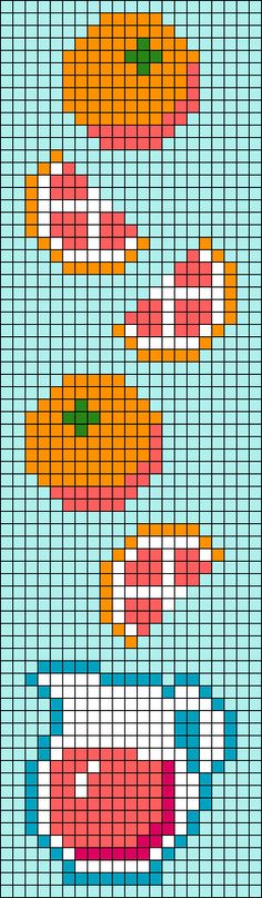 an image of a cross stitch chart with different colors and patterns on it, including the numbers