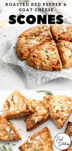 the recipe for roasted red pepper and scones is shown