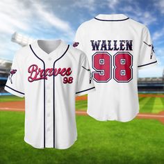 Braves 98 Baseball Jersey Morgan Wallen Shirt Country Music Tee 98 Braves Morgan Wallen Jersey, Throwback Jersey With Team Name For Sports Events, Throwback Sports Jersey With Team Name, 98 Braves Morgan Wallen Shirt, Baseball Season Fan Gear Jersey With Letter Print, Sports Fan Cotton Baseball Jersey With Team Logo, Cotton Team Jersey Fan Apparel, Cotton Fan Apparel Jersey With Team Name, Sports Fan Cotton Jersey With Letter Print