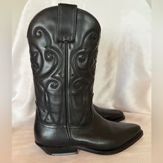 Rare Joe Sanchez For Andre Assous Black Leather Cowboy Boots 7.5 Never Worn! Vintage At Its Best! Gorgeous Cowboy Boots Excellent Condition. Low Heel, Leather Sole, Pointed Toe, Pull On Cowboy Boots. Western Leather-lined Heeled Boots For Formal Occasions, Black Snip Toe Mid-calf Calf Leather Boots, Formal Leather Mid-calf Boots With Snip Toe, Western Style Medium Width Boots For Formal Occasion, Western Style Boots For Formal Occasions, Formal Western Boots Medium Width, Western Snip Toe Mid-calf Boots For Formal Occasions, Western Style Snip Toe Mid-calf Boots For Formal, Western Style Snip Toe Mid-calf Boots For Formal Occasions