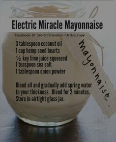 a jar of mayonnaise with instructions on it