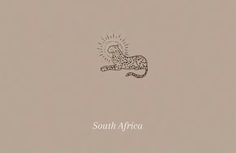 a drawing of a cheetah laying on its back with the words south africa above it